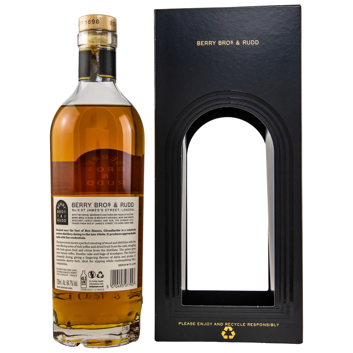 글랜알라키 14년숙성 2008/2022 쉐리 벗, 싱글캐스크 (Berry Bros. & Rudd), 64,7%