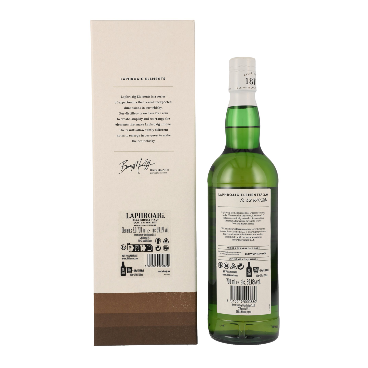 라프로익 엘리멘츠 2.0, 엑스버번 캐스크 숙성, 59.6 % 스몰배치 리미티드 에디션, 700ml
