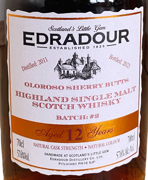 [배치2] 에드라두어 2011, 12년 숙성 캐스크 스트랭스, 57.6도, 올로로소 쉐리 벗