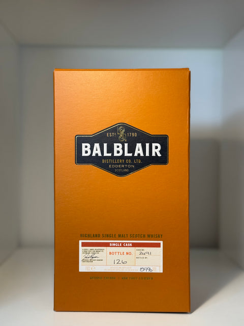 발블레어 핸드필 버번 캐스크 15년 숙성, 59%